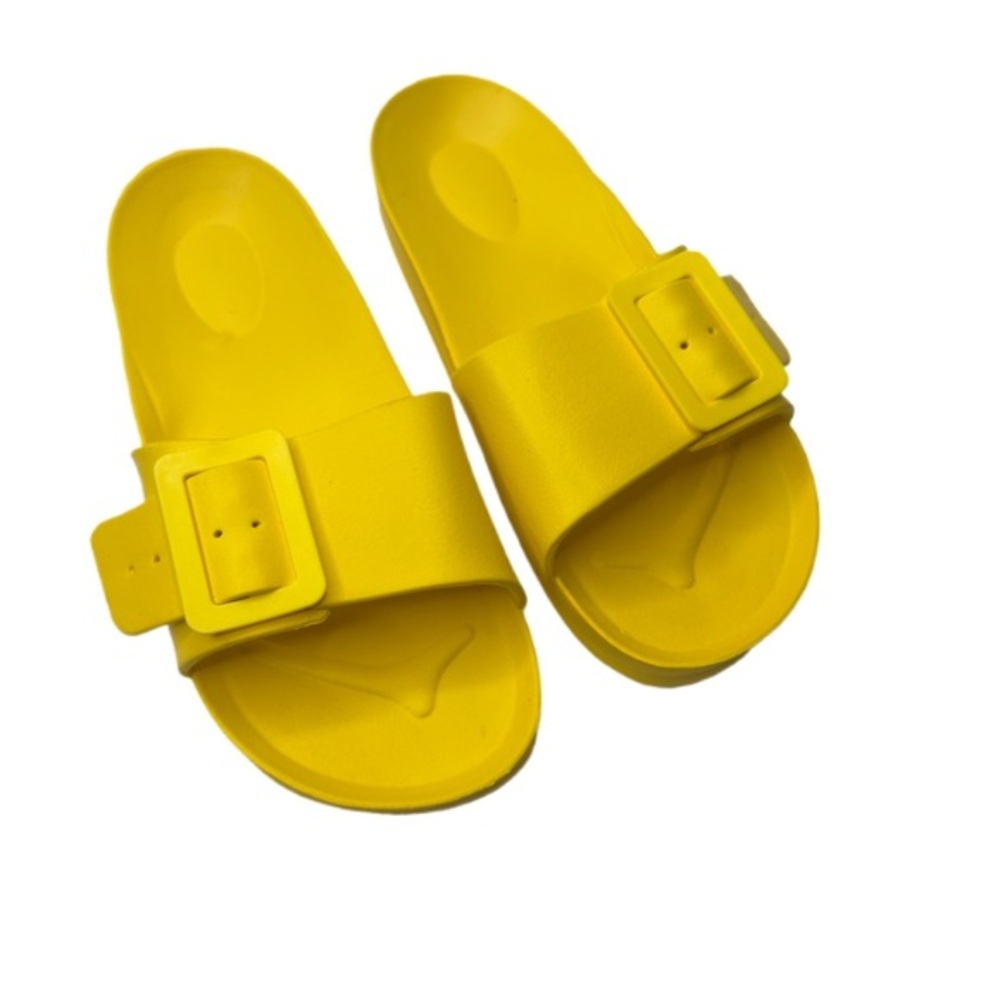 Bright Yellow Slide Sandals 10